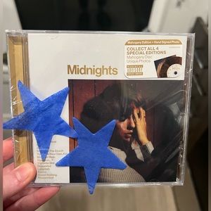 UNOPENED Taylor Swift Midnights Mahogany Edition CD with hand signed photo!